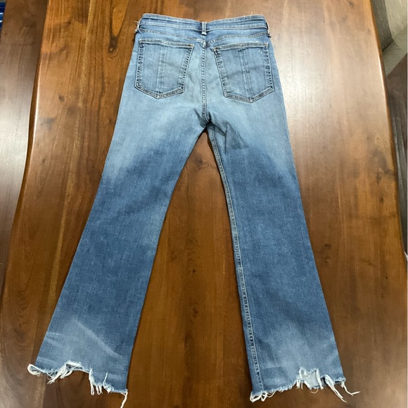 Rag & Bone Nina High Rise Ankle Flare Jeans Raw Hem Jagged Size 28 - Picture 3 of 10